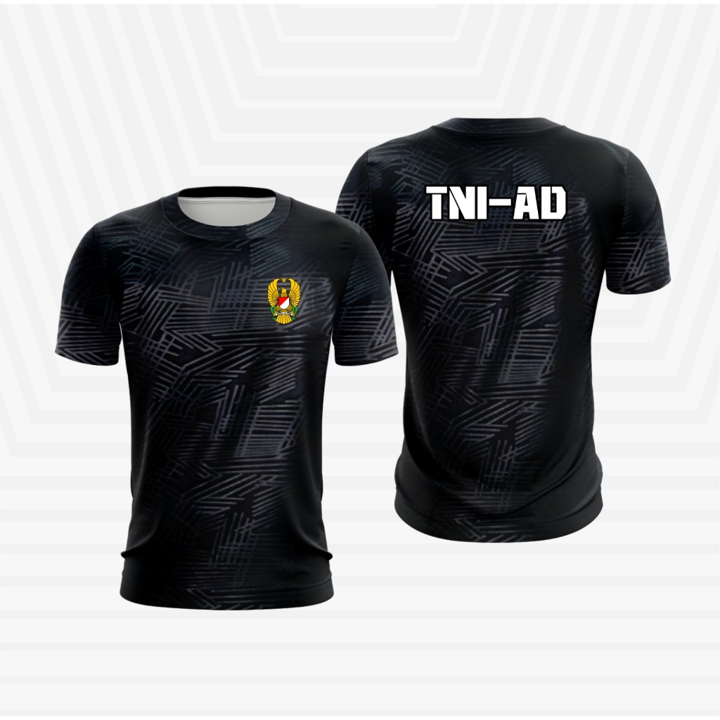 kaos tni ad / baju kaos tni ad logo depan belakang / baju kaos dryfit jersey tni ad / kaos jersey ol