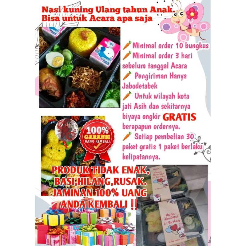 

nasi kuning ulang tahun bisa untuk acara apa saja / nasi kuning bento