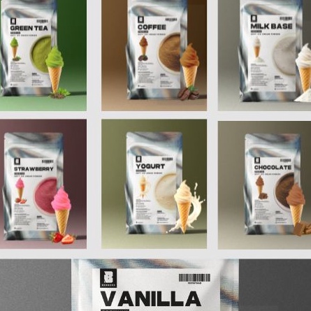 

KJHW0256 GROSIR BENMEER SOFT ICE CREAM MIX 1Kg VANILLA, CHOCOLATE, COFFEE, YOGURT, STRAWBERRY, GREENTEA 1Kg | Bubuk Es Krim Premium Vanilla | Bubuk Eskrim