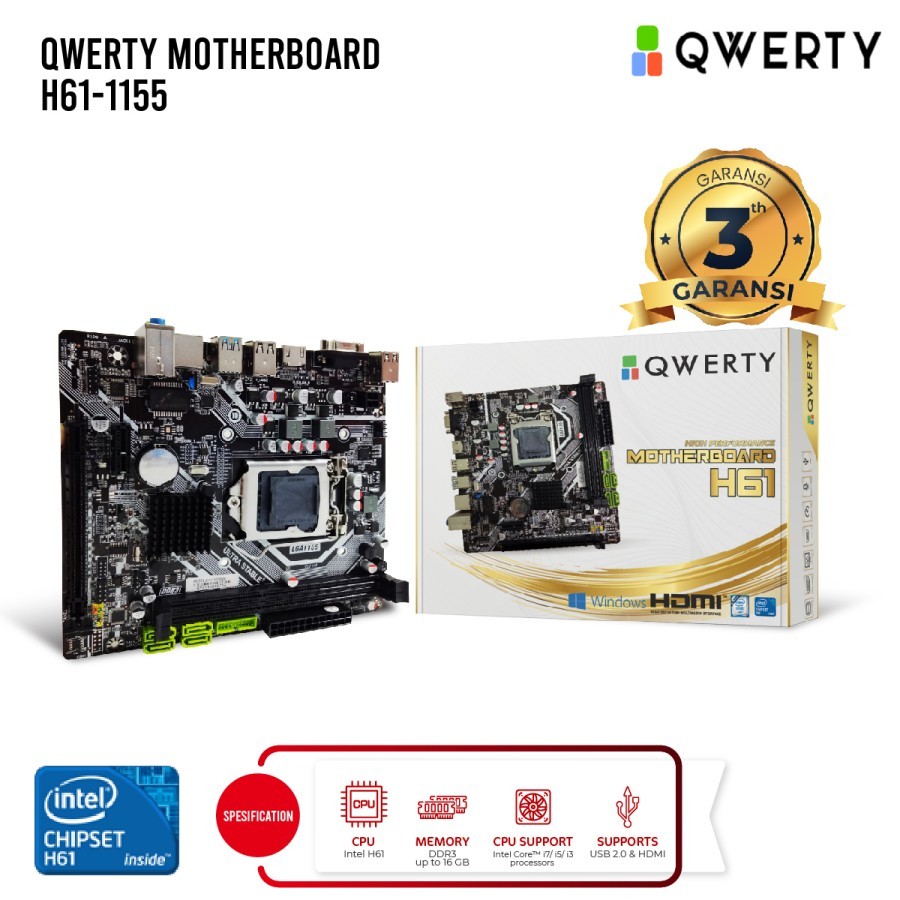 Motherboard Qwerty H61 soket 1155
