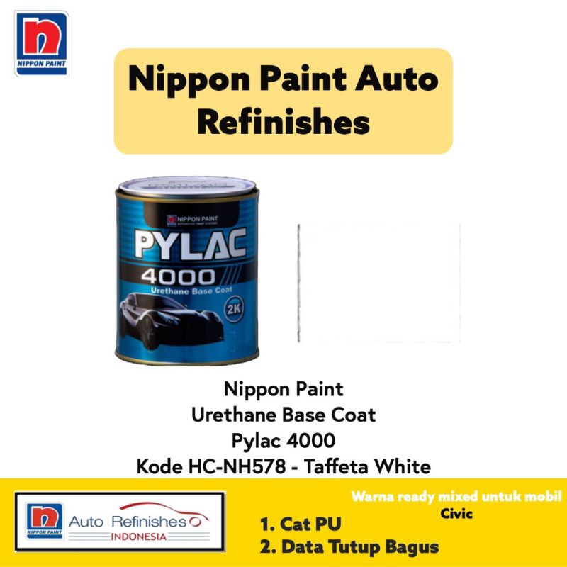 cat PYLAC 4000 NH-578 tafeta white Honda Brio dan Mobilio