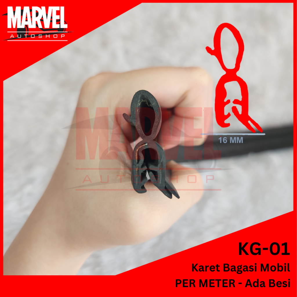 [PER METER] KARET LIST PINTU MOBIL (BAGASI BIBIR) SPONS SPON - TIPE 1 ROLL