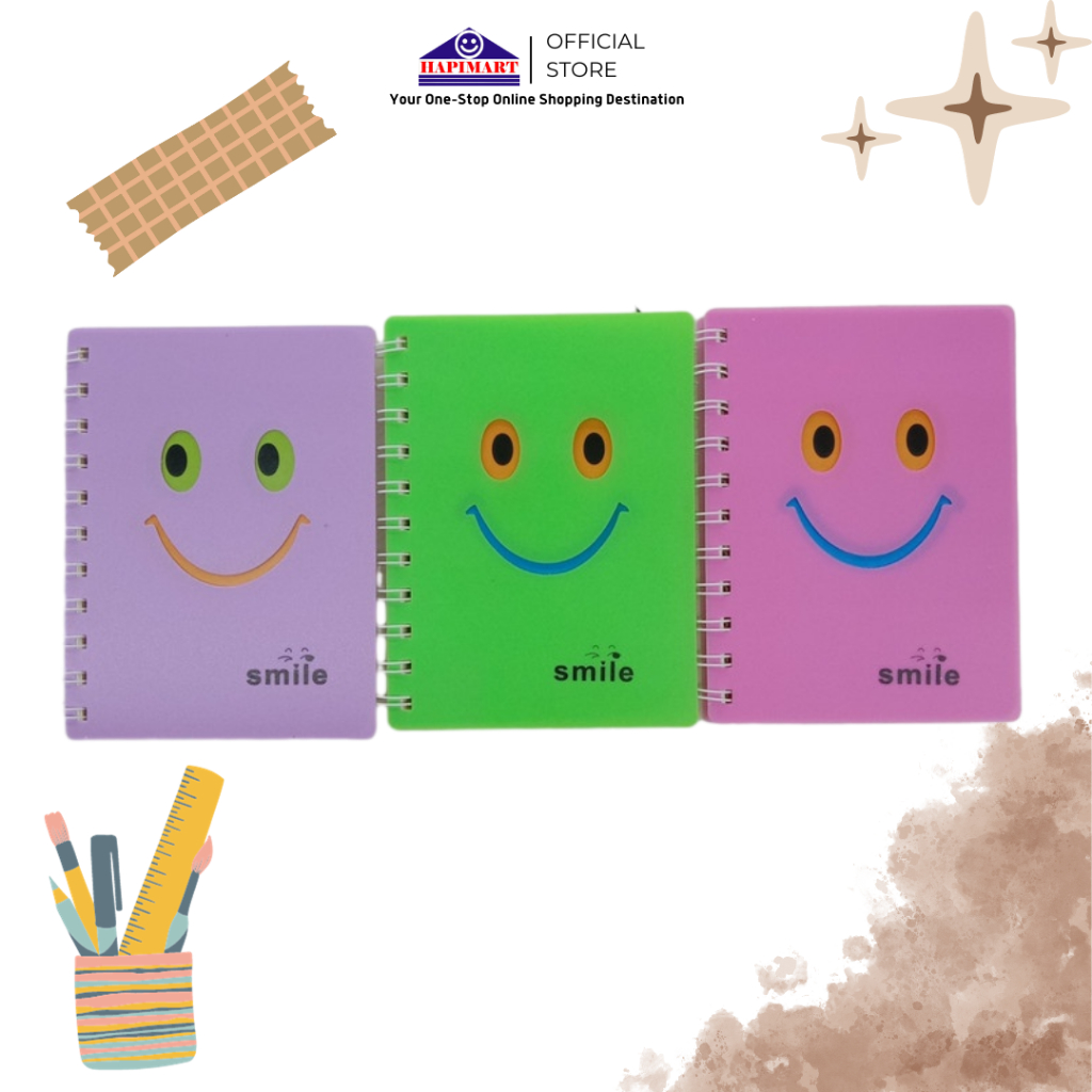 

Buku Tulis Catatan Notebook Hard Cover Karakter Smile/Note Pad Buku Spiral Karakter Smile