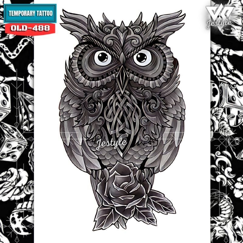 [OLD-488] Tato Temporer Temporary Tattoo burung hantu owl
