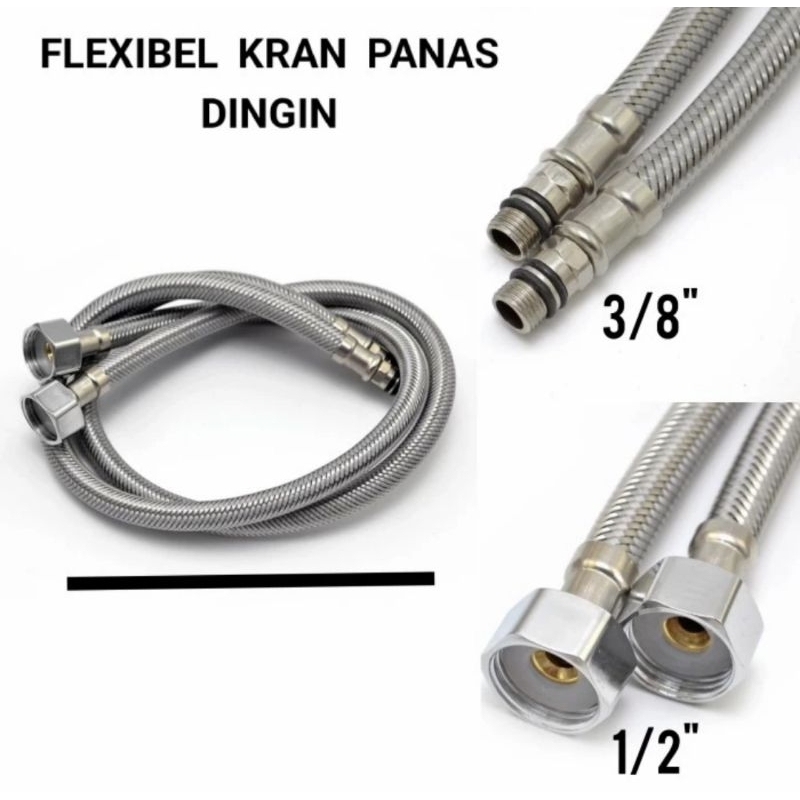 Slang Fleksibel Panas Dingin 50 cm untuk Kran Mixer / Selang Air Panas