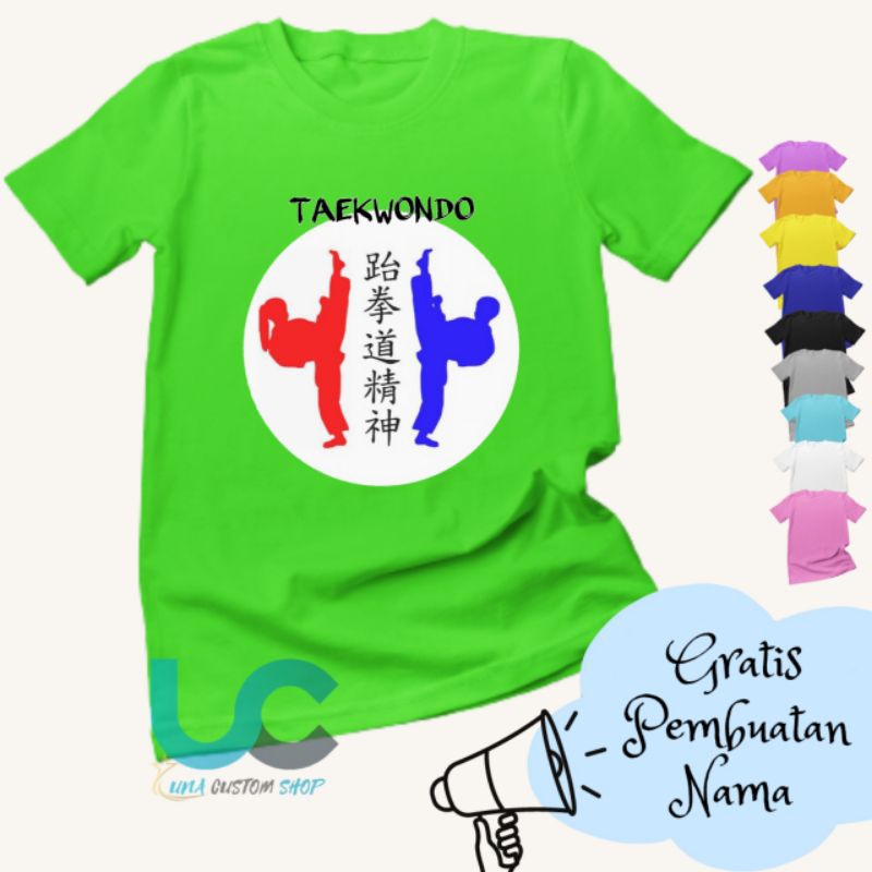 Kaos Taekwondo Anak | Baju Taekwondo Anak | Kaos Anak Sablon | Kaos Anak Custom Terbaru (FREE NAMA)