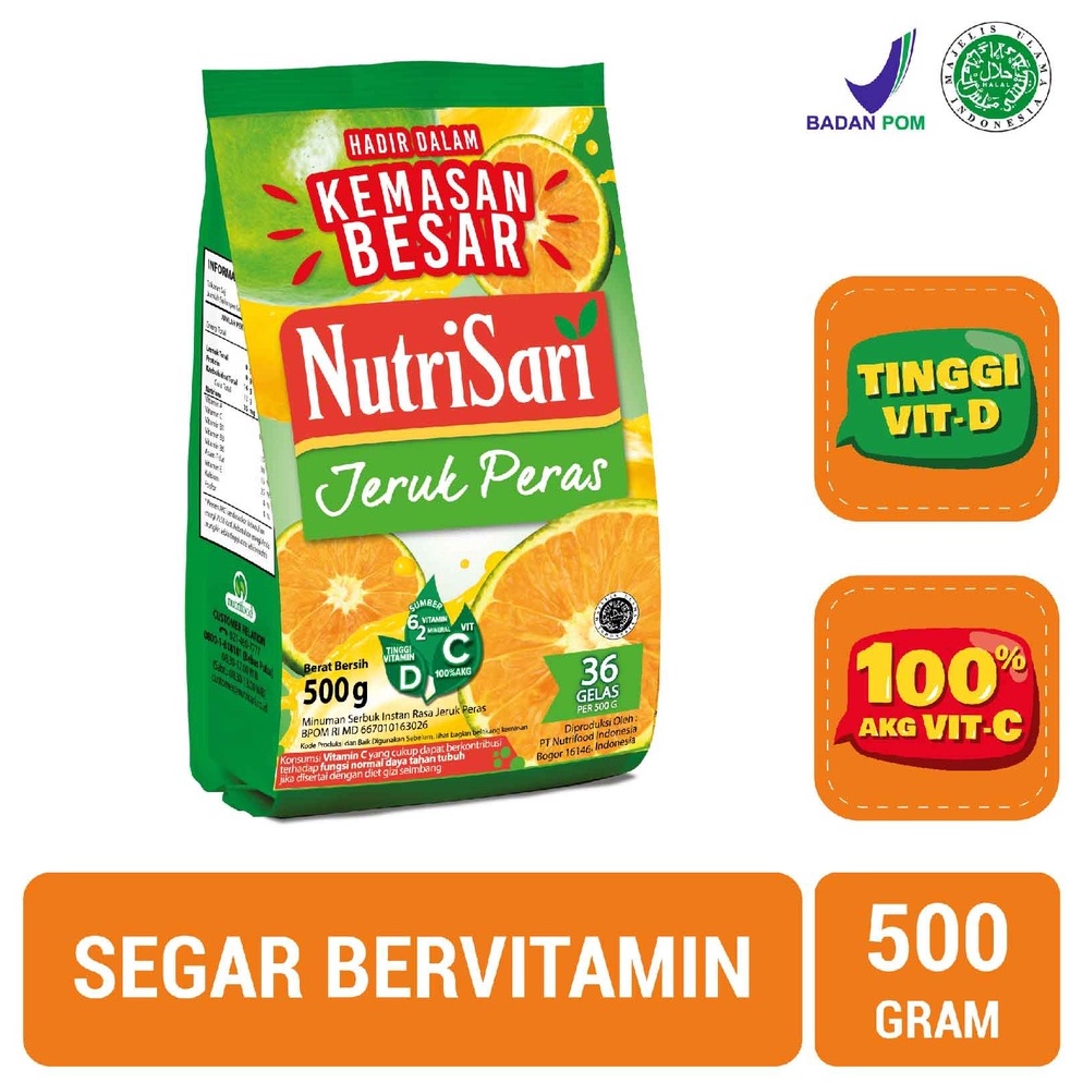 

❄️ READY STOK ❄️ NutriSari Jeruk Peras Powder Refill 500gr - Minuman Buah Vitamin C