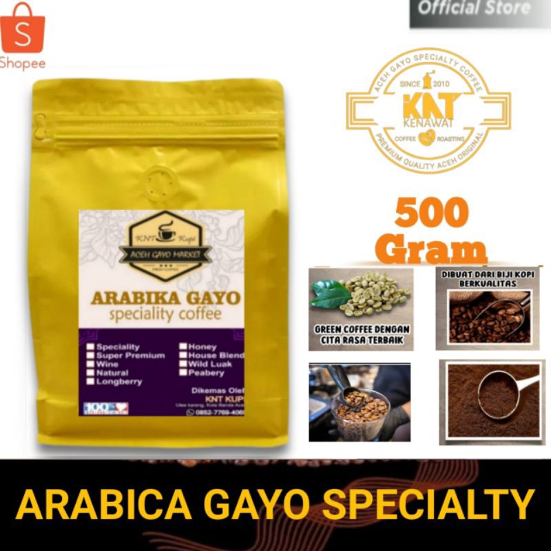 KOPI ARABICA GAYO ACEH 500 gram BIJI KOPI BUBUK MURNI OLEH-OLEH KHAS OLSHOP BANDA ACEH KOPI RENCONG 