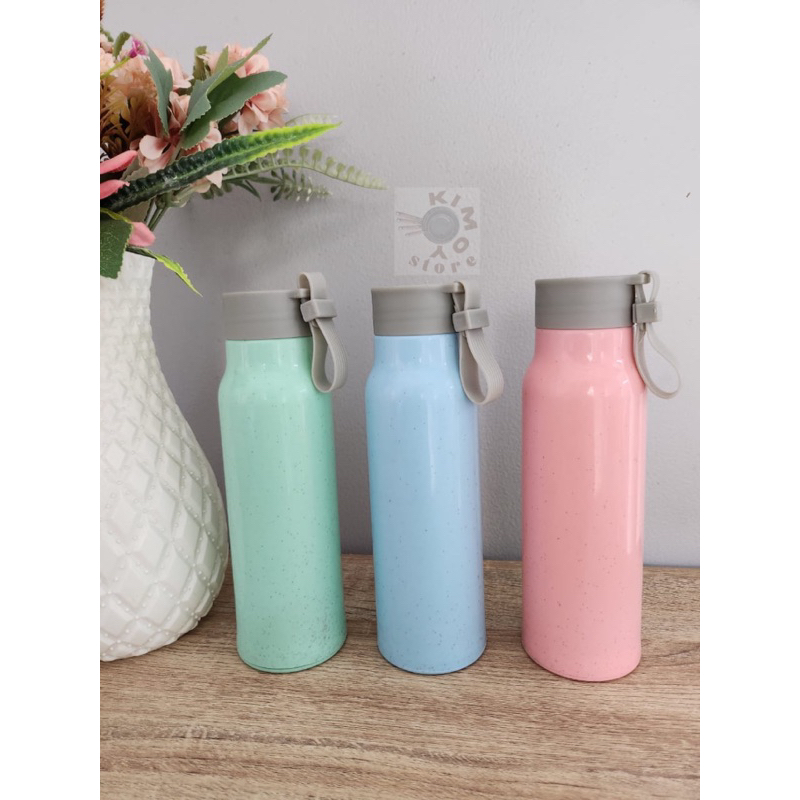 Botol Kaca Go Green Warna Pastel Botol Souvenir 400ML