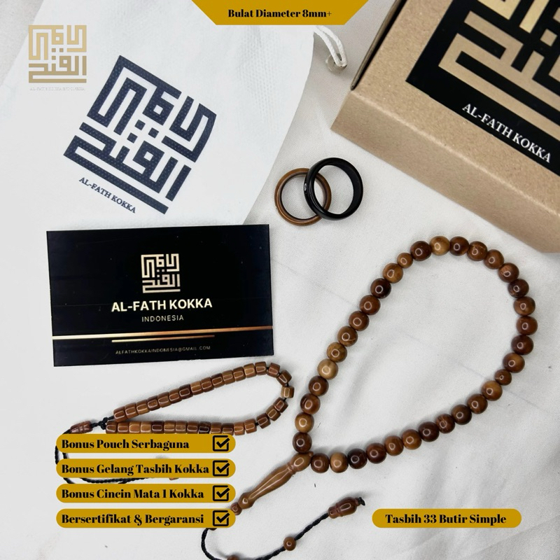 Tasbih kokka kaukah 33 butir tasbih asli bersertifikat keaslian dan bergaransi kaokah koka kokkab