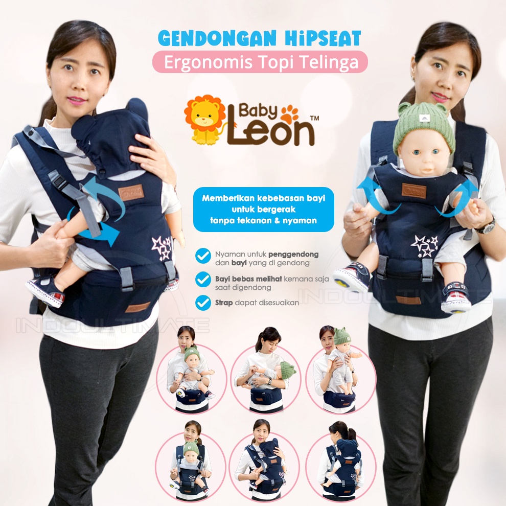 Terbaik 5in1 Way Gendongan Hipseat Bayi BABY LEON + Pelindung Kepala ARROW SERIES BY-6080 / BY-6088 