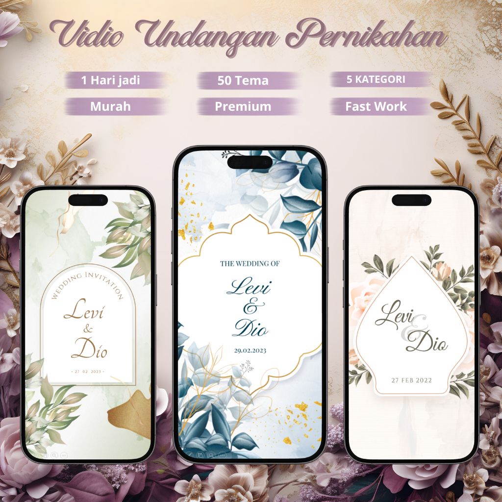 Undangan Vidio Pernikahan | Vidio Tunangan | Vidio After Wedding | Vidio Invitation