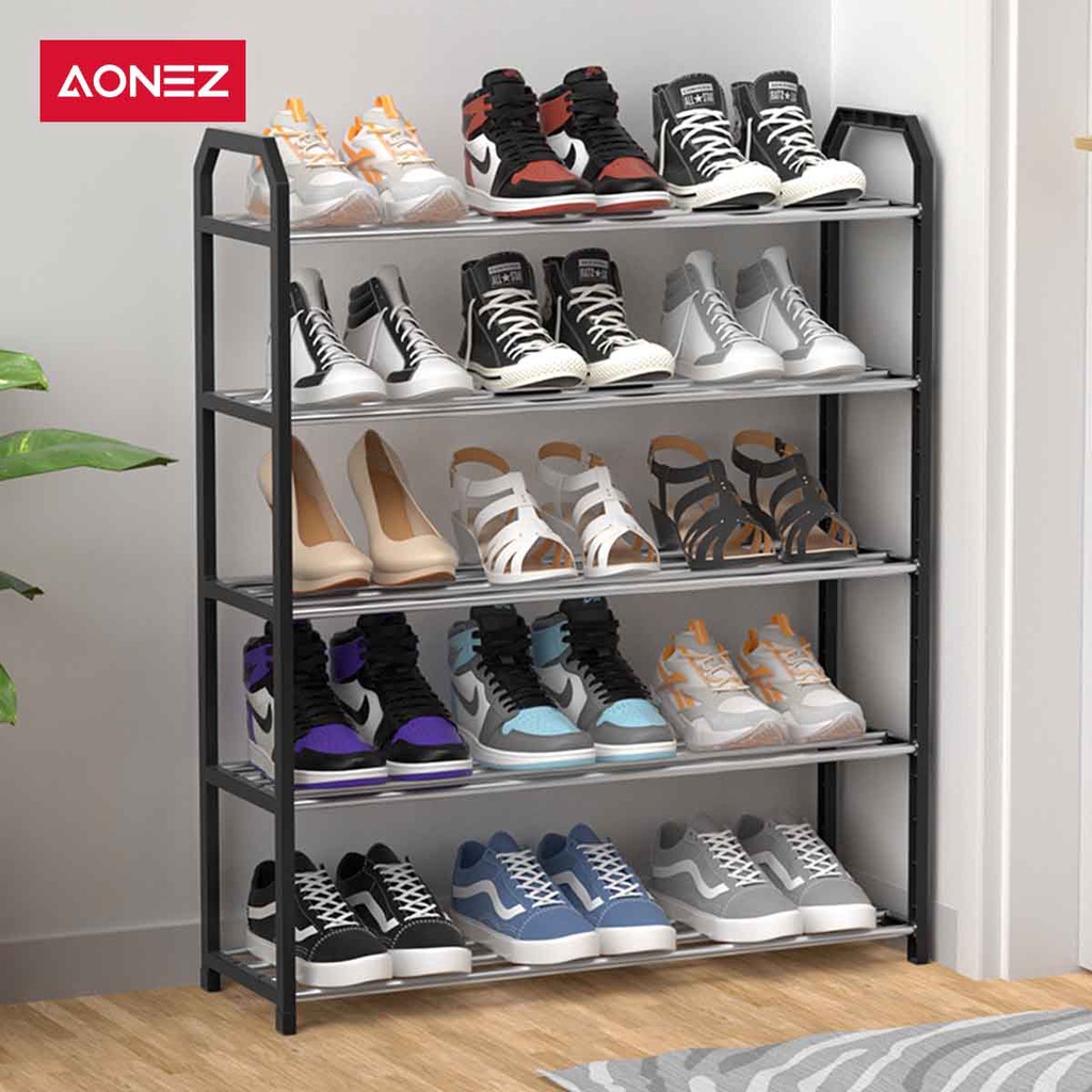 Star AONEZ Mulifungsi Sepatu Rak 5 layers Minimalis Rak Sepatu Besi Bertingkat Rak Susun Sepatu gas 