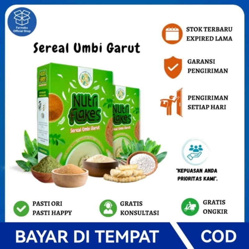 

NUTRIFLAKES solusi asam lambung dan maag sereal umbi Garut nutriflakes