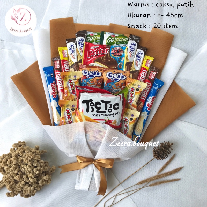 

Terbaik (B4) Buket snack/bouquet snack/bucket snack [INCLUDE: Greeting card+packing] !