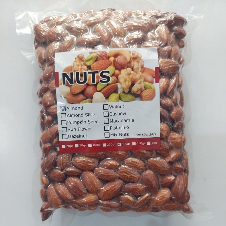 

12.12 Promo Brand roasted almond kacang almond panggang 500gr gas !!