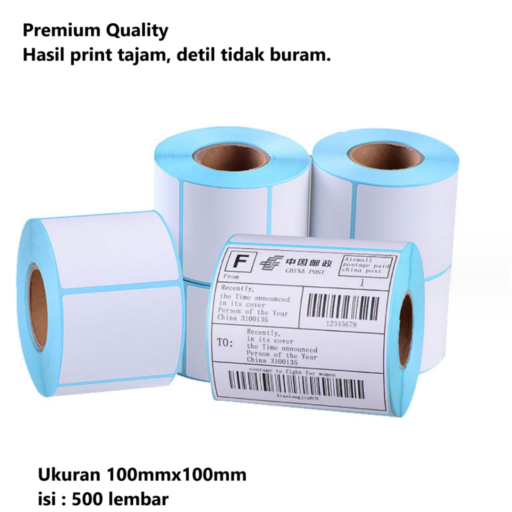 

Stiker Sticker Kertas Label Barcode Thermal ukuran 100x100mm premium quality