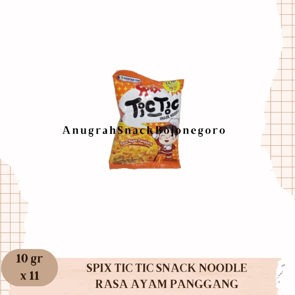 

Spix Tic Tic Snack Noodle Rasa Ayam Panggang Renceng 10gr x 11