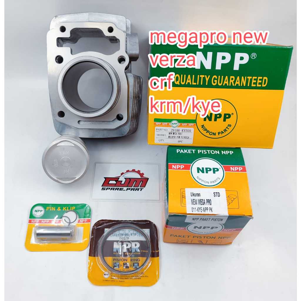 blok seher cylinder boring set plus piston kit megapro new verza 150 crf 150 kye original npp