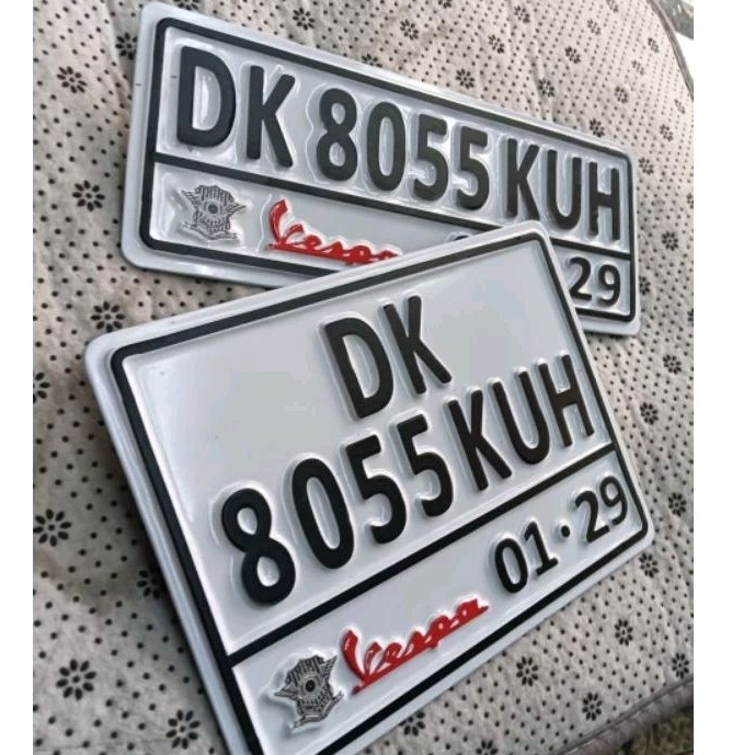 plat nomor vespa matic putih