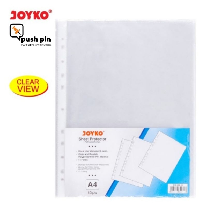 

Joyko Sheet Protector Pelindung Kertas SHP-202-10 A4 1 Pack 10 Pcs