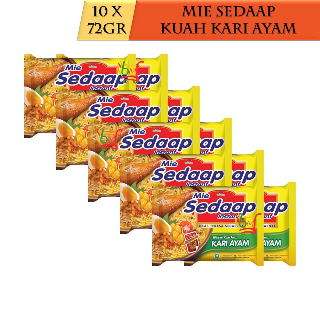 

10PCS Mie Sedaap Kari Ayam Mie Instan Kuah