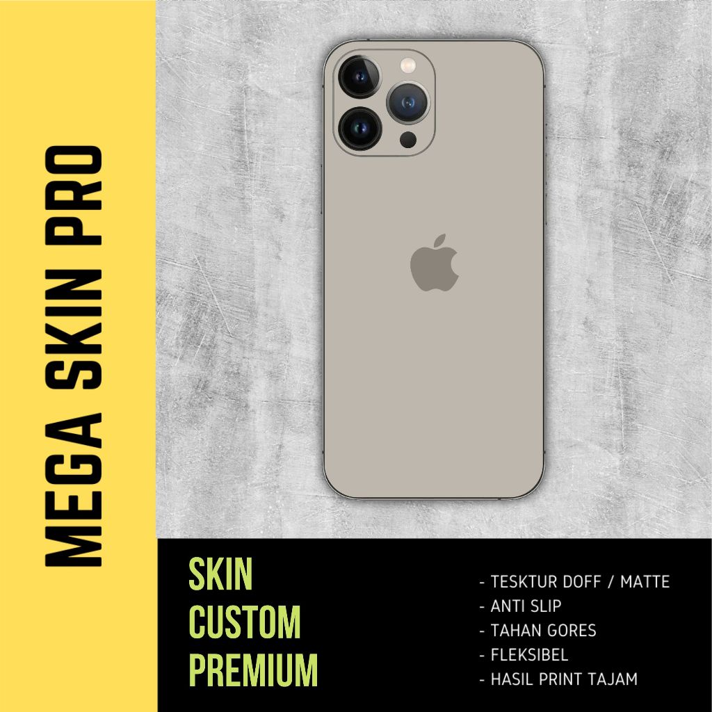 Skin STICKER iphone 13 pro max full body - isi 2 buah - titanium color series