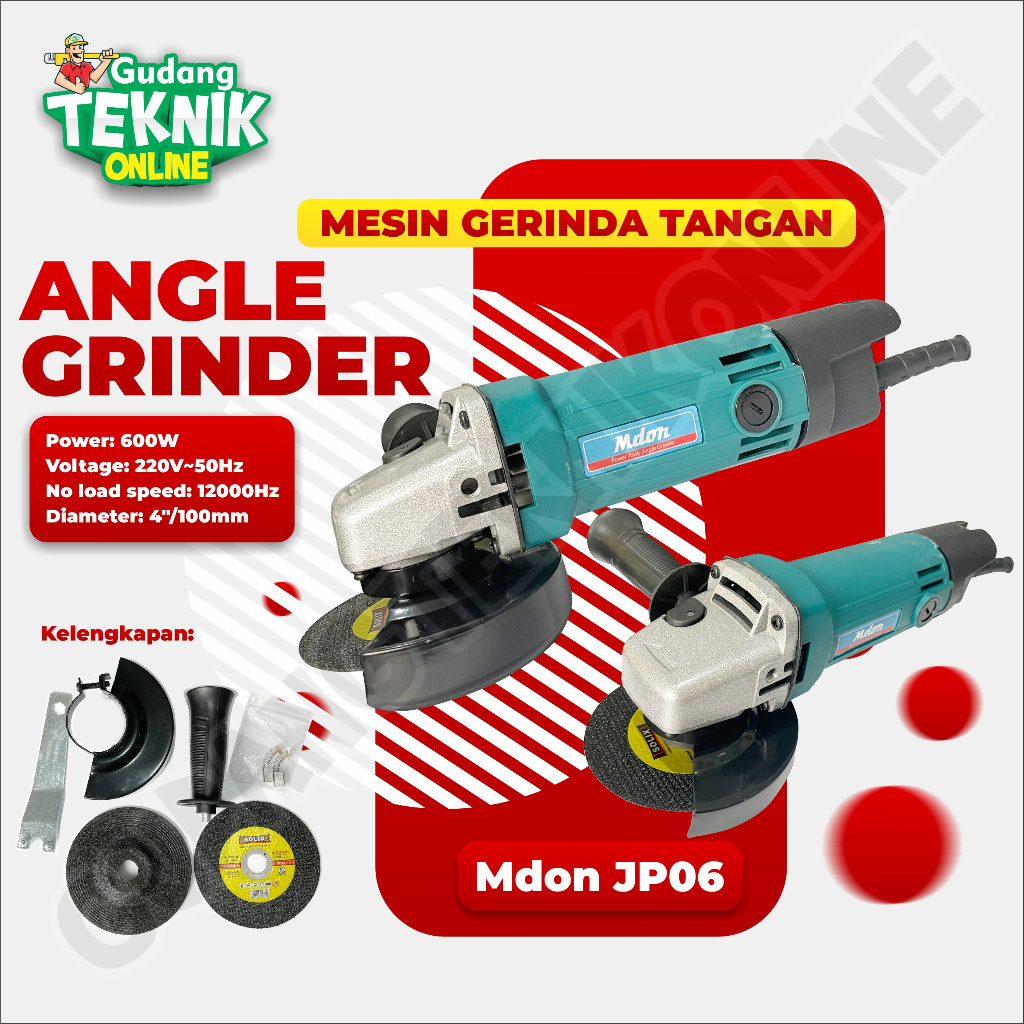 Mesin Gerinda Mdon JP06 - Grinda 4inch Disc Grinder Angle Grinder Mdon Gerinda Tangan