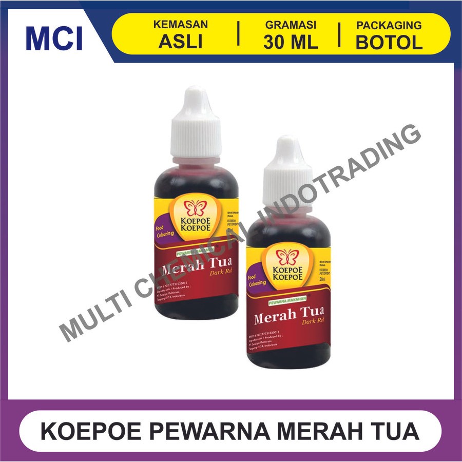 

PEWARNA MAKANAN MINUMAN KOEPOE KUPU MERAH TUA 30 ML - 1 DUS 144 PCS