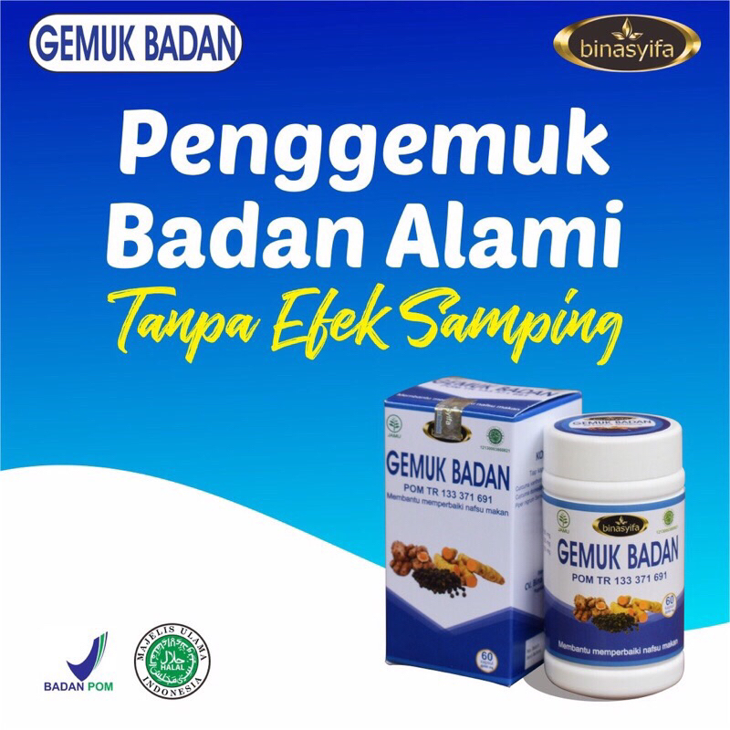 Binasyifa Gemuk Badan Asli Kapsul Penggemuk Badan Menambah Nafsu Makan Anak & Dewasa Binasyifa Herba