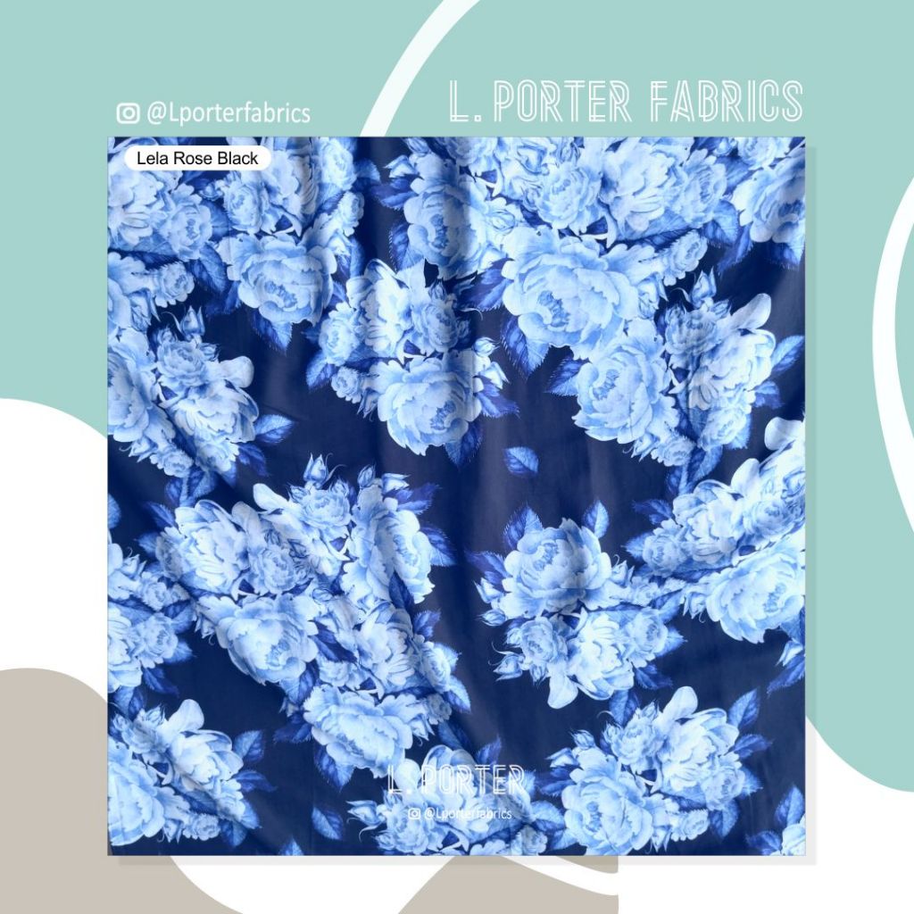 Kain Tencel Sateen Kain L. Porter Fabrics Tencel Sateen Motif Lela Rose  Kain Nyaman Kain Print