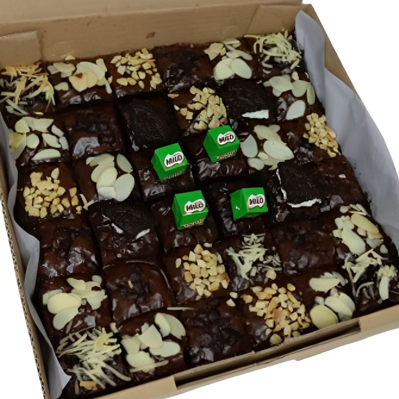 

fudgy brownies panggang sekat coklat 20x20cm (isi 36pcs) hampers birthday