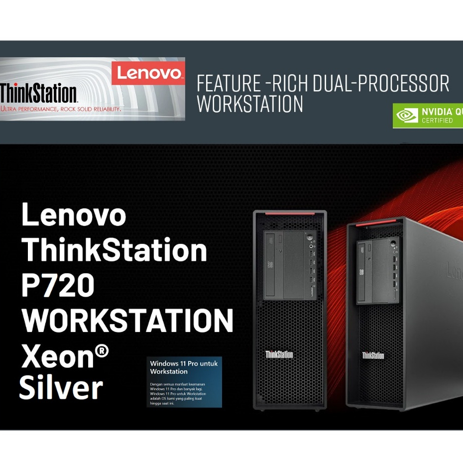 RAM 384GB-DUAL PROC XEON SILVER-LENOVO Thinkstation P720 PC Server