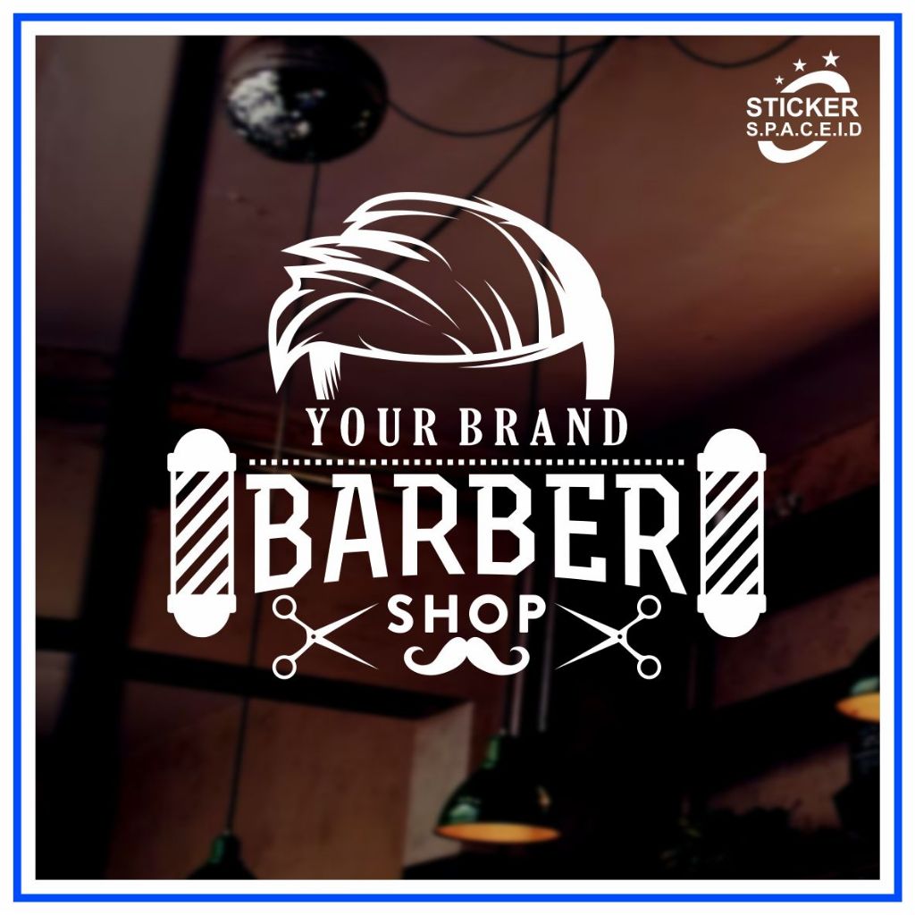 CUSTOM STICKER BARBERSHOP KACA DINDING STICKER CUTTING