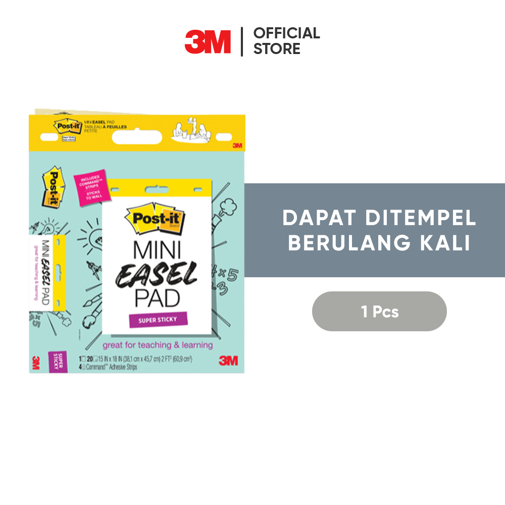 

3M™ Post-it® Mini Easel Pad, 557SS, Dapat ditempel berulang kali, 1 pc, 38.1x45.7cm, Untuk tempat bekerja, rencana belajar, dan pengingat mingguan