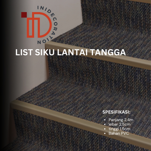 List PVC 2.4 METER / List Tangga / List Siku/List Siku L PVC Step Nosing Tangga PVC/Lis Siku/WLL LIS