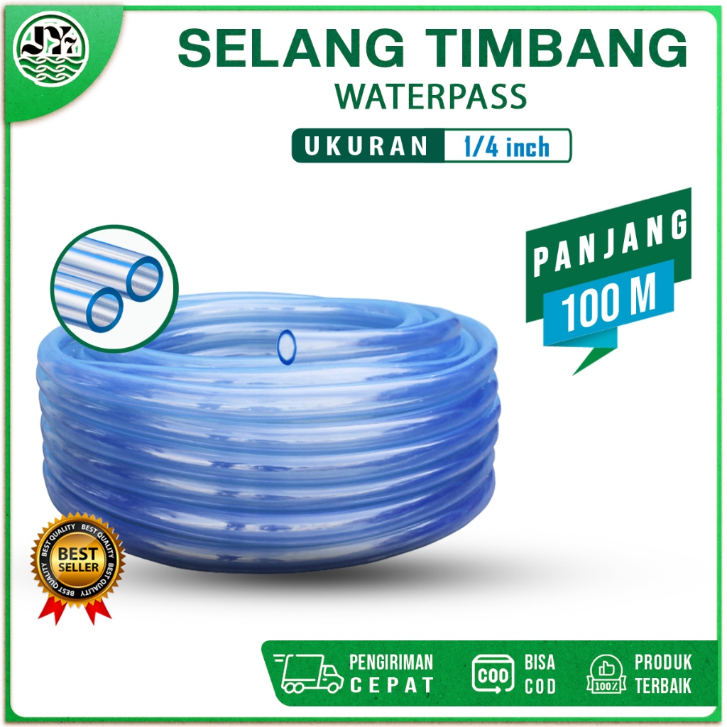 SELANG TUKANG BANGUNAN / SELANG AIR 1/4 INCH  / SELANG AIR AQUARIUM 100 METER 1 ROL COD