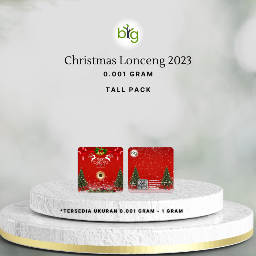 Logam Mulia/BIG GOLD 0.001 gram Tall Pack edisi Christmas Lonceng