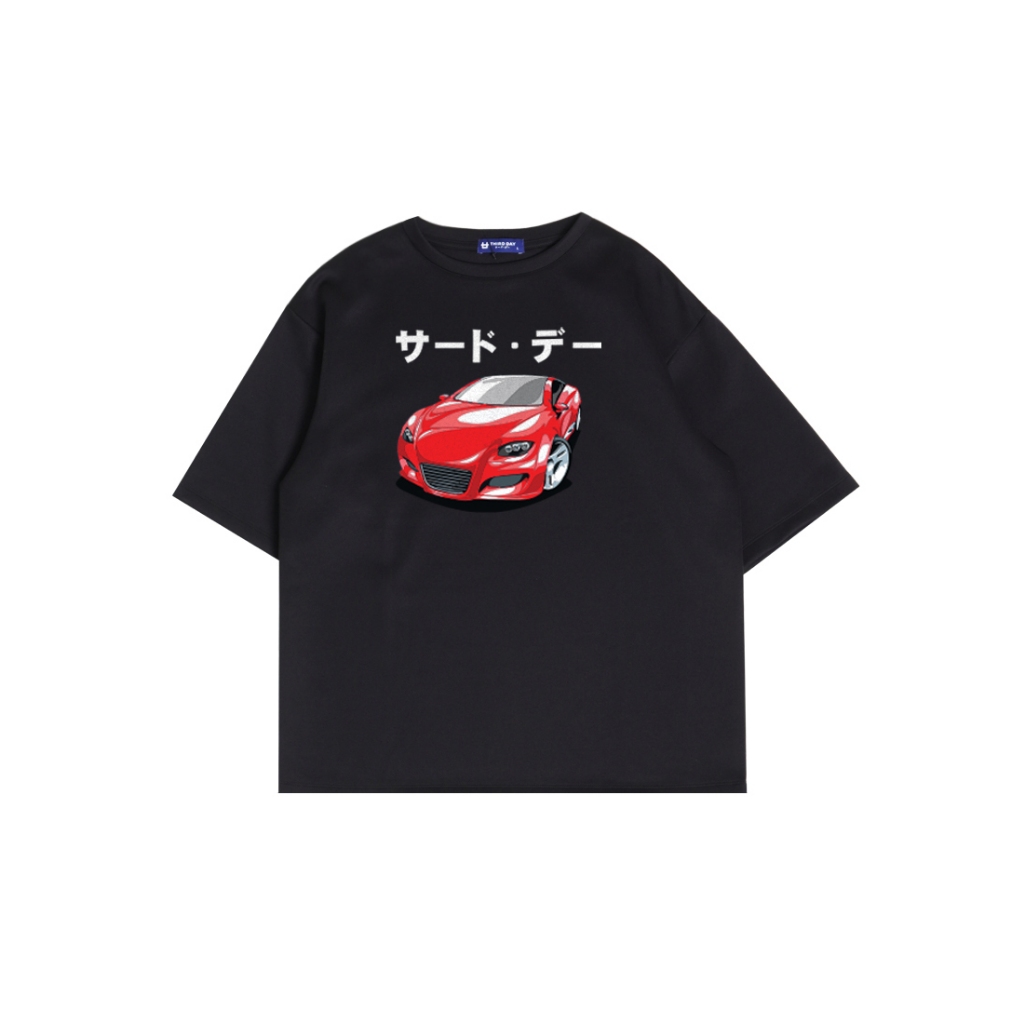 kaos oversize aesthetic mobil distro scuba "red viper katakana" putih navy hitam MTQ23 MTQ24 MTQ25