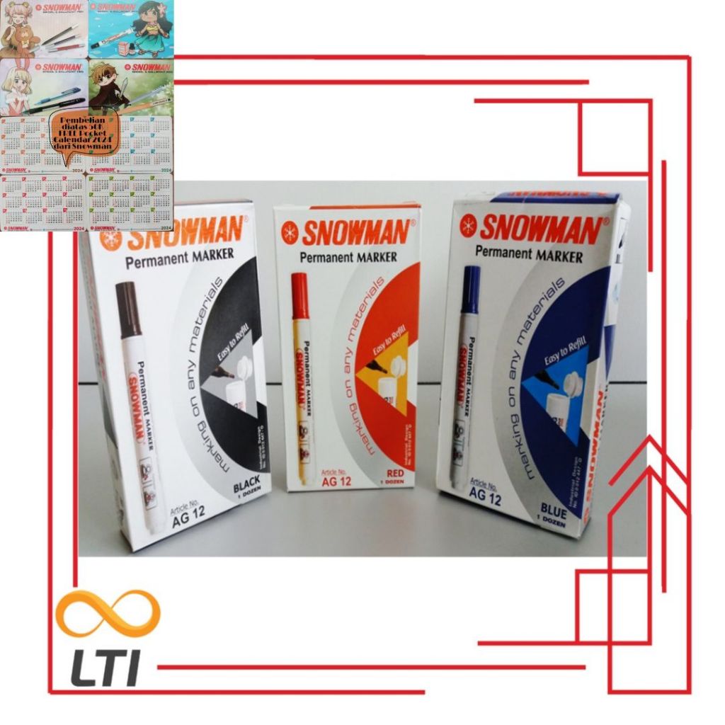 

Spidol Snowman Permanent AG 12 Spidol Permanen - PCS - HEMAT