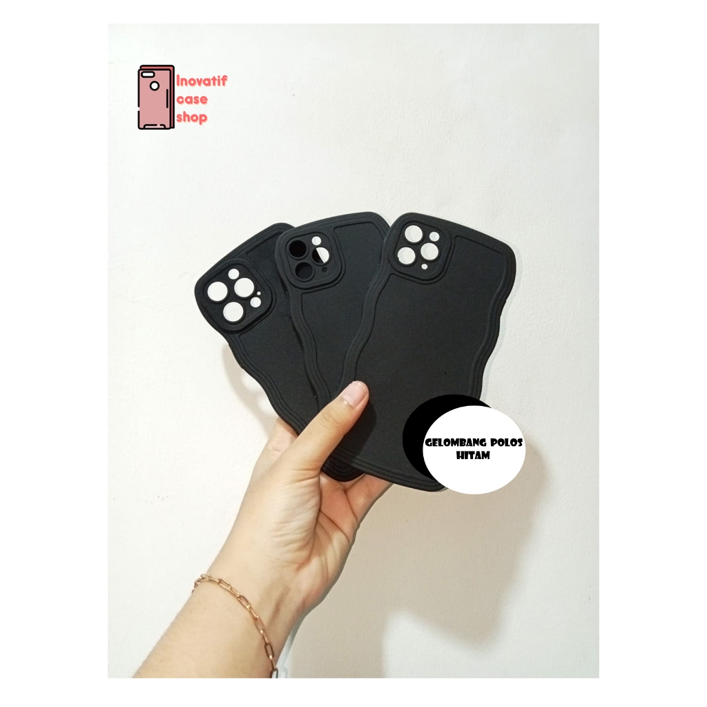 Case Gelombang Hitam Type Hp FOR OPPO A78 4G 5G A58 4G A57 2022 A76 A53 A33 A16 A17 A5S A1K A54 A31 RENO 10PRO RENO 8T A15S A5 A9 2020 A52 A92 RENO 4 4F RENO 5 5F RENO 64G 5G RENO 74G 5G