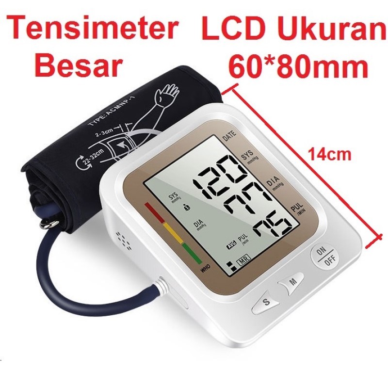 ⚡100% Garansi&amp;Original⚡Tensimeter Tensi Meter Pengukur Tekanan Blood Pressure Monitor Portable Digital Darah Alat LCD Besar