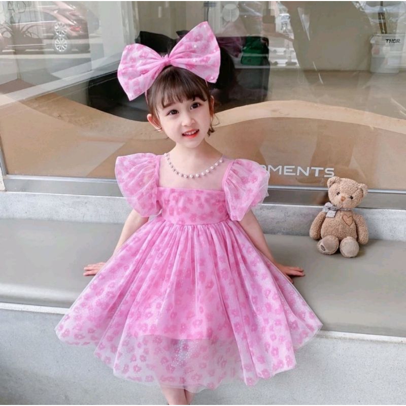 Dress Anak Magenta Fashion, Dress Natal Anak Perempuan Import