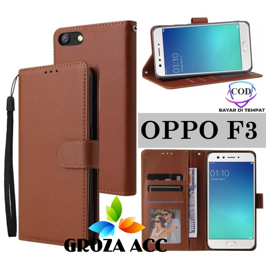 Flip Case OPPO F3 Case Wallet Kulit Casing Dompet Case Wallet Leather Flip Case OPPO F3 Casing hp le