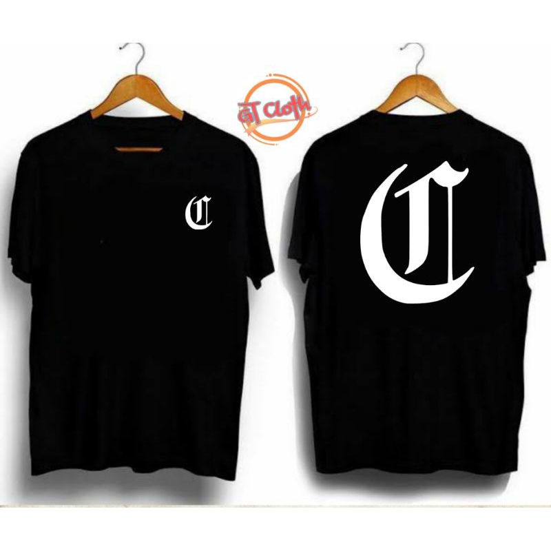 Logo Inisial Nama Huruf C Baju Kaos Distro Premium Pria Wanita Combed30s