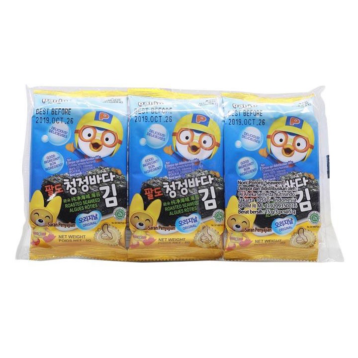 

↓Terkini❀ Pororo Roasted Seaweed Nori Rumput Laut Panggang Siap Makan - 3 packs - 15 gram L78 ✾