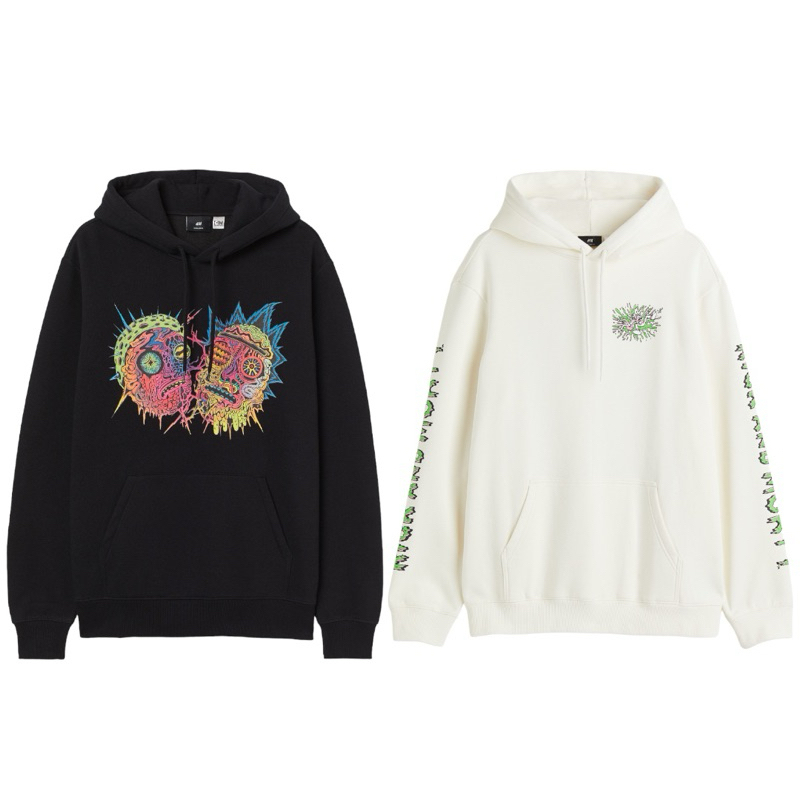 Hoodie Unisex HM Rick and Morthy Sablon, Flecee Katun