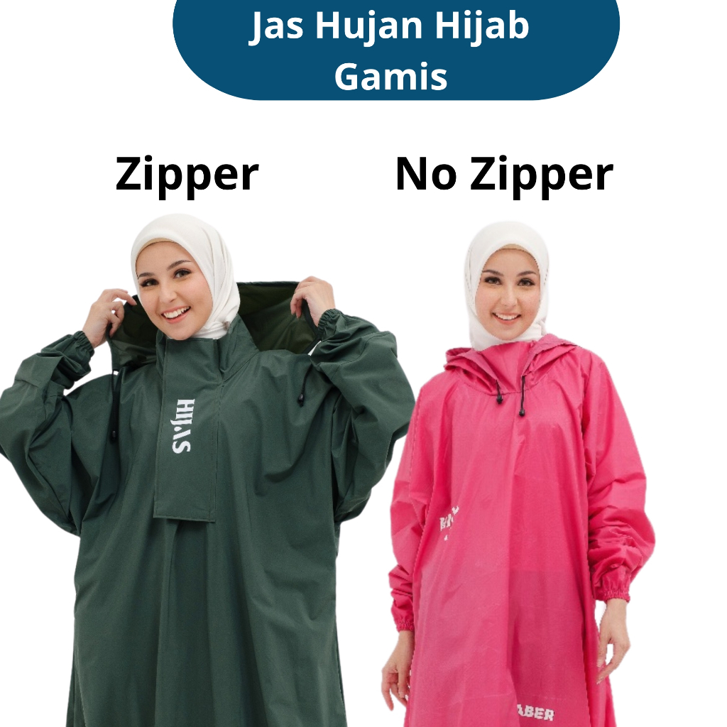 Jas Hujan Gamis Muslimah Mantel Hujan HIjab Muslim Wanita Premium Murah Bahan BerKulitas Nyaman Anti Tembus Rembes Air Hujan