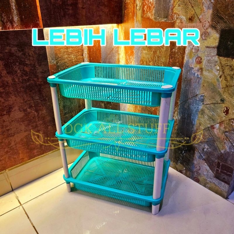 Disc Rak Segi Cabe Bumbu Dapur Serbaguna Plastik 3 Tingkat Tiga Tingkat Susun 3 Susun Tiga Warna