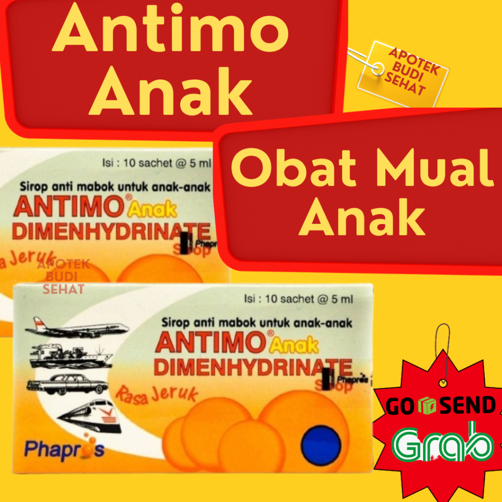 Antimo anak Antimo Cair Antimo Sachet Antimo Sirup Obat Mual Anak sachet box